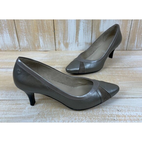 ROCKPORT Comfort Leather Suede Pump  AdiPrene by Adidas Taupe Heels Women 6.5 - Picture 1 of 10